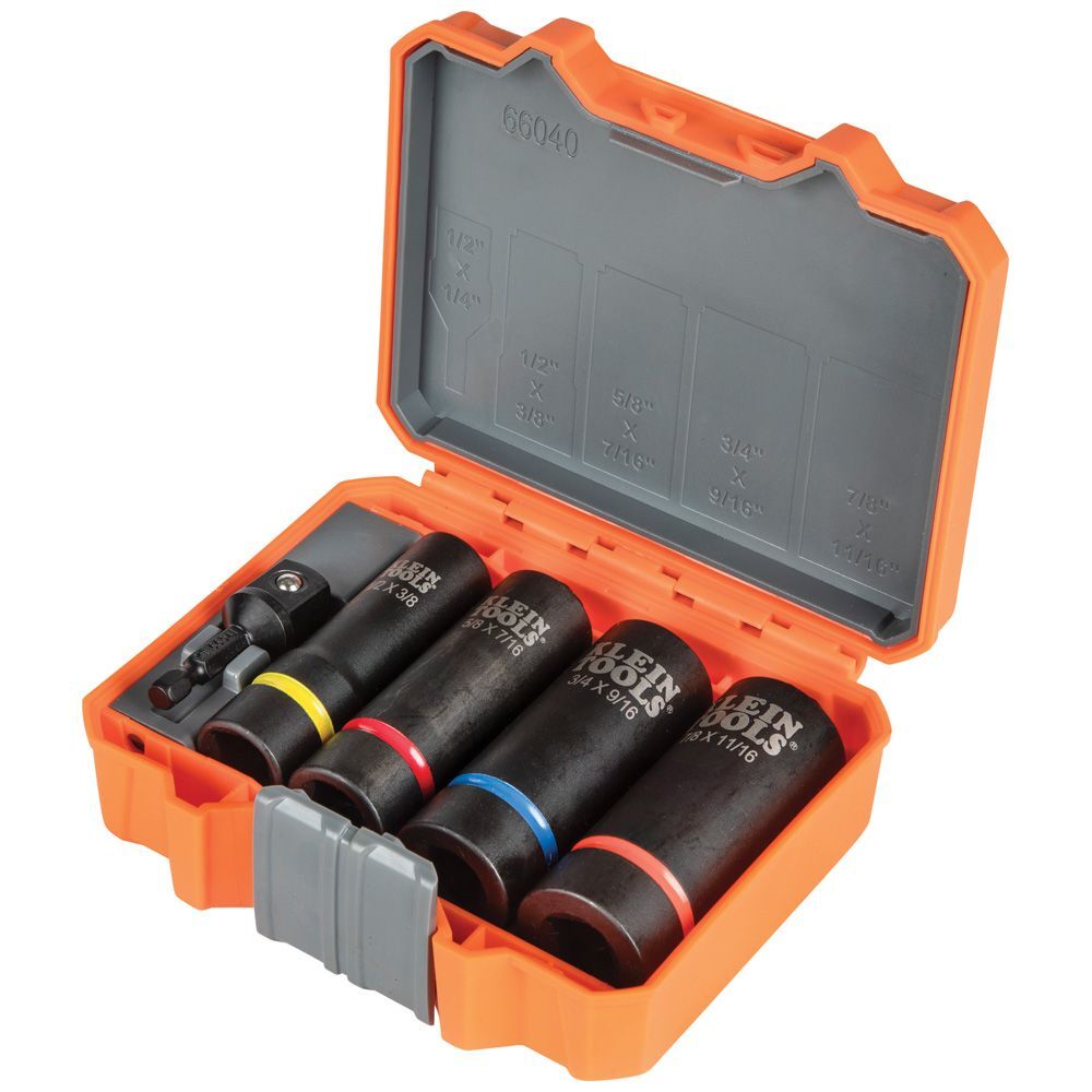 Klein Tools 66040 2-in-1 Impact Socket Set, 12-Point, 5-Piece gallery
