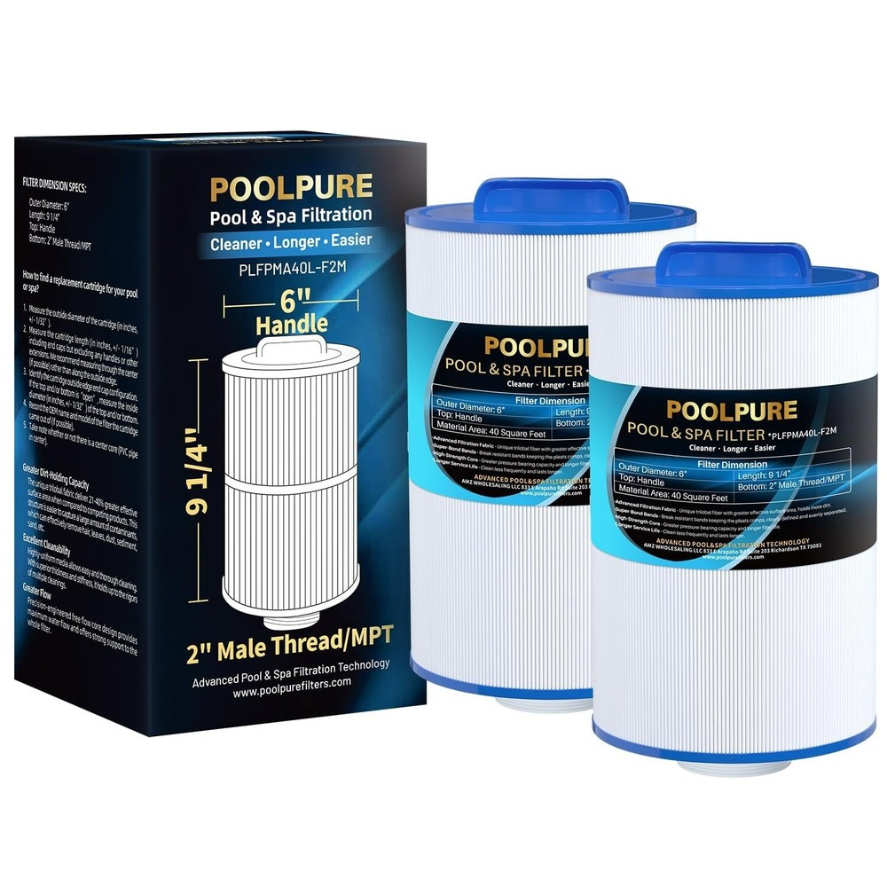 POOLPURE Replacement Spa Filter for PMA40L-F2M, Master Spas Twilight X268365, 2p