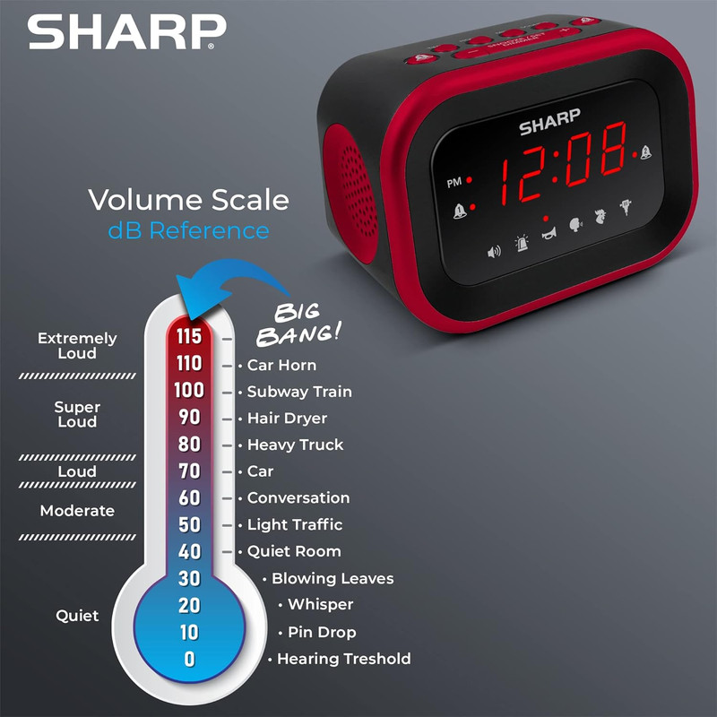 Sharp Big Bang Super Loud Alarm Clock for Heavy Sleepers, 6 Extremely Loud Wake gallery