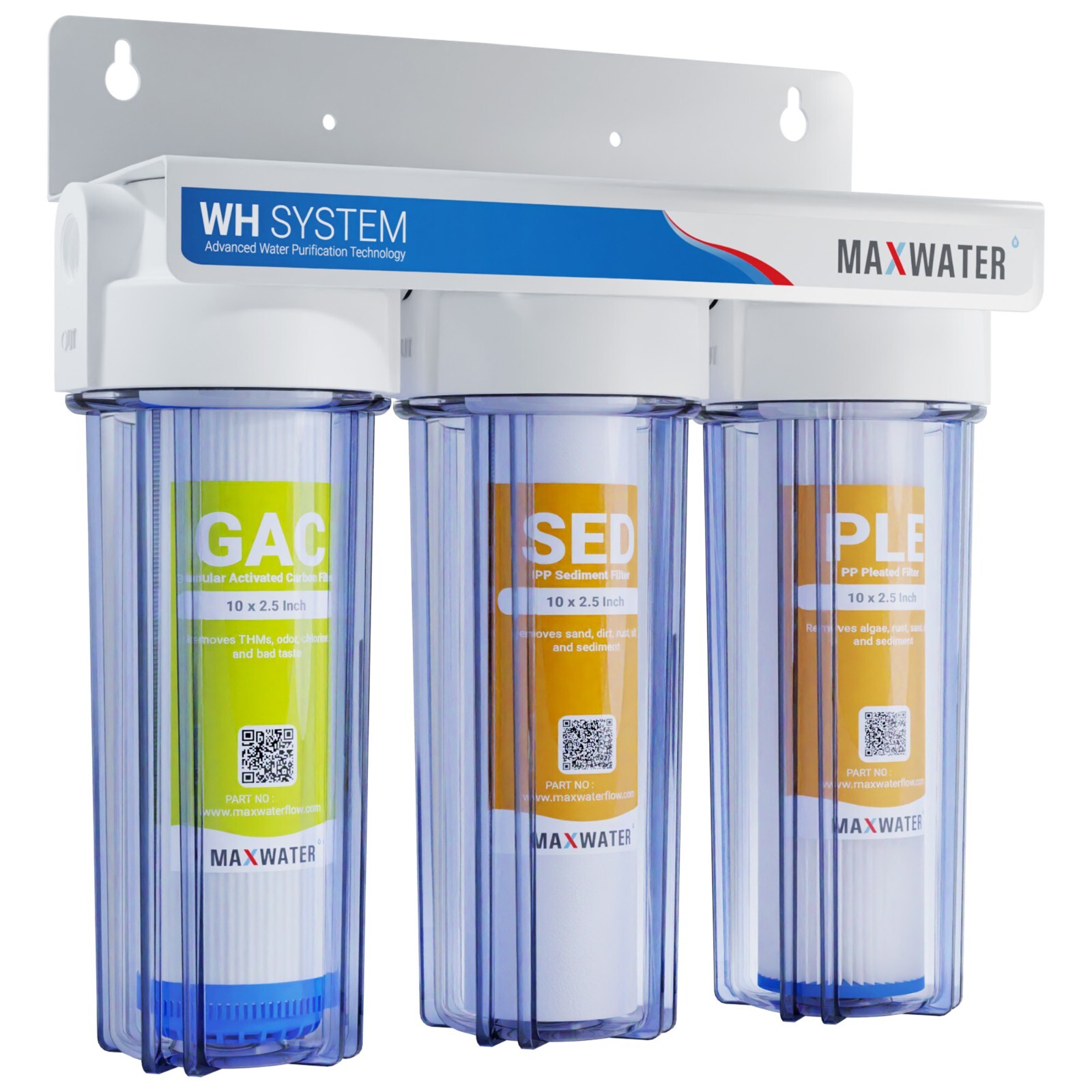 Max Water All Clear 3 Stage Whole house Home water filter Sediment Carbon Filter gallery