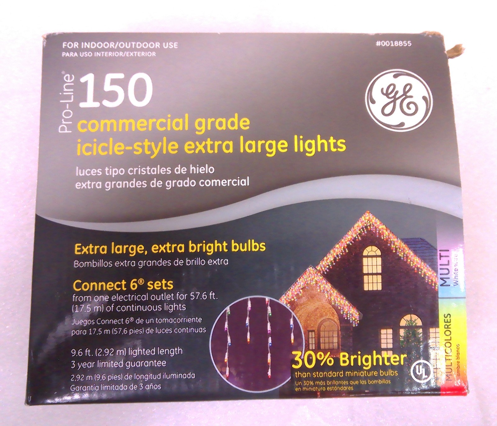 GE Pro-Line 150 MULTICOLOR Commercial Grade Icicle Style Extra Large Lights NEW gallery