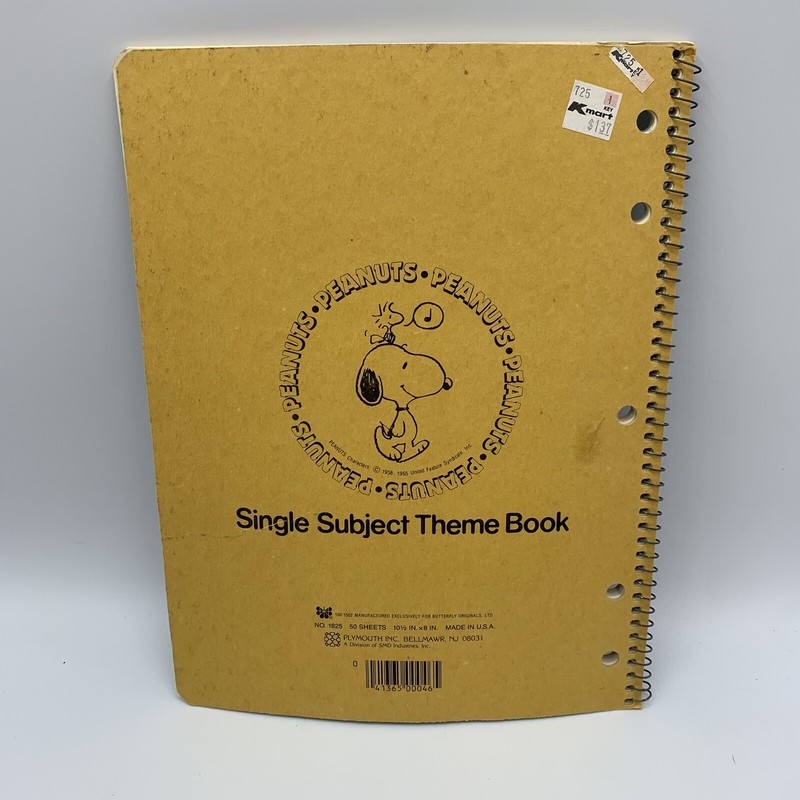 5 Snoopy Peanuts Spiral Bound Notebooks Unused Vtg Rare 80s Butterfly Originals gallery