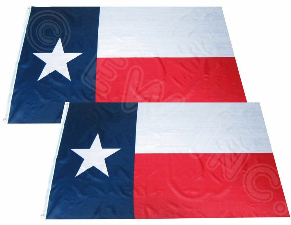 2 Pack 3x5 ft. 100% Polyester Sharp and Vivid Color Outdoor USA Texas Flag