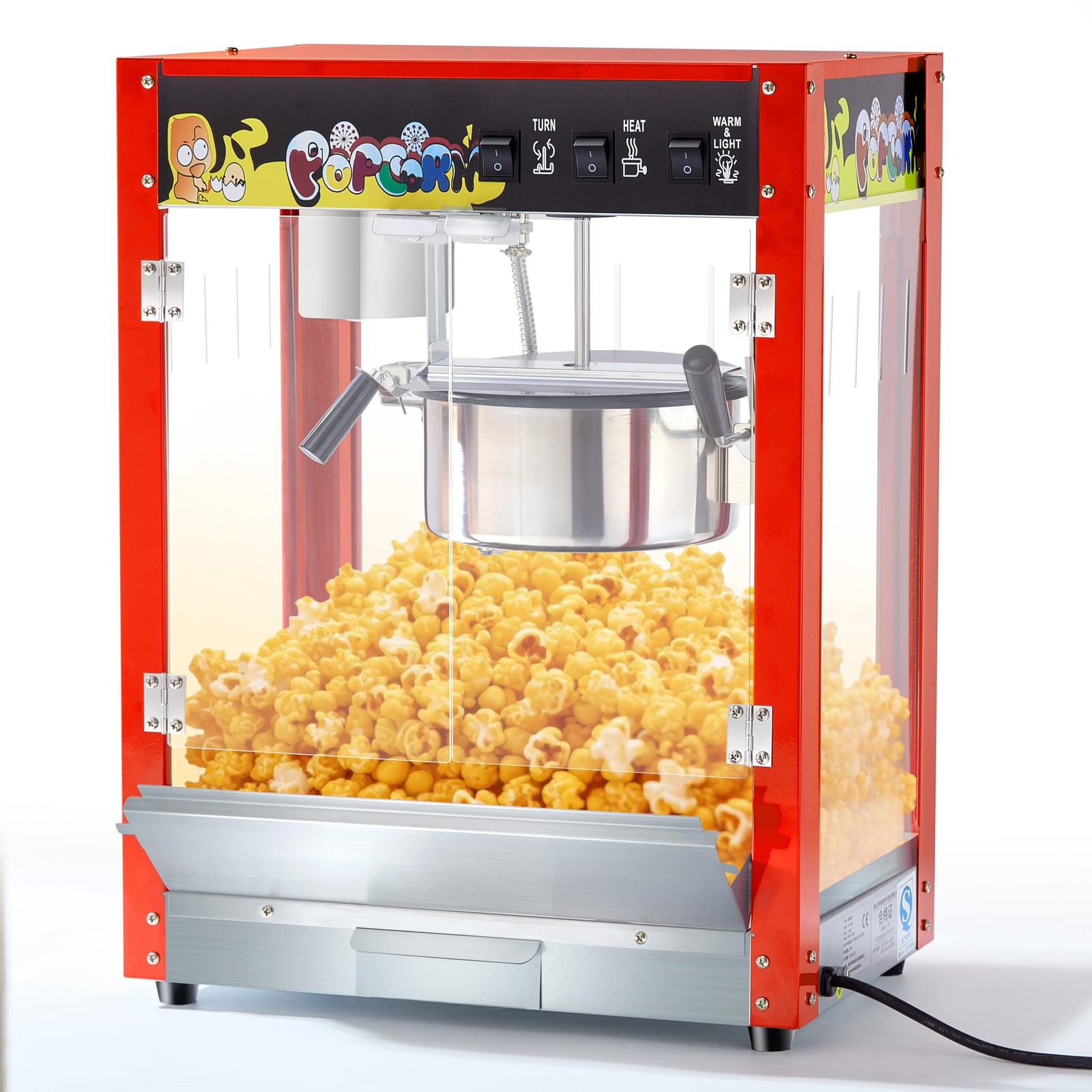 1300W Commercial Popcorn Machine 10Oz Kettle 60 Cups Countertop Popper Red gallery