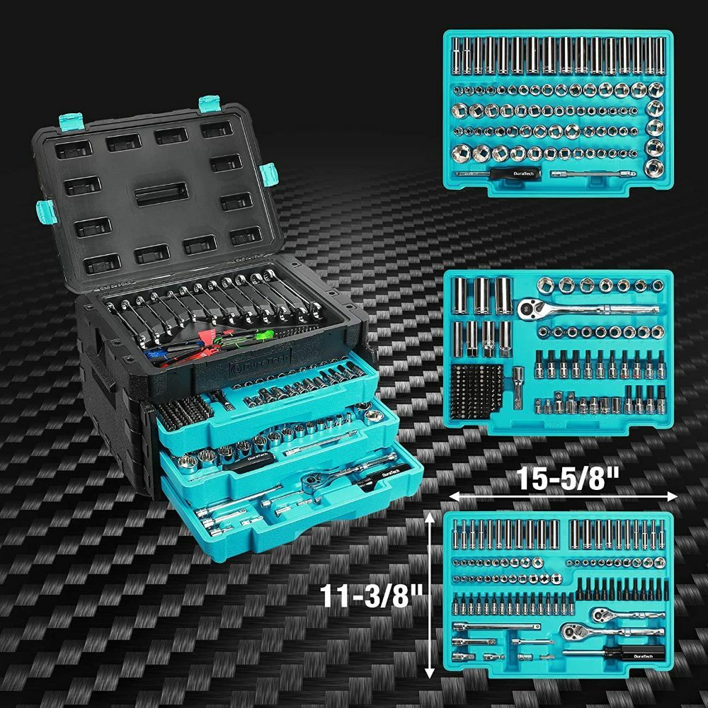 497-Pieces Mechanics Tool Set 3 Drawer SAE/Metric Sockets Wrench Heavy Duty Case gallery