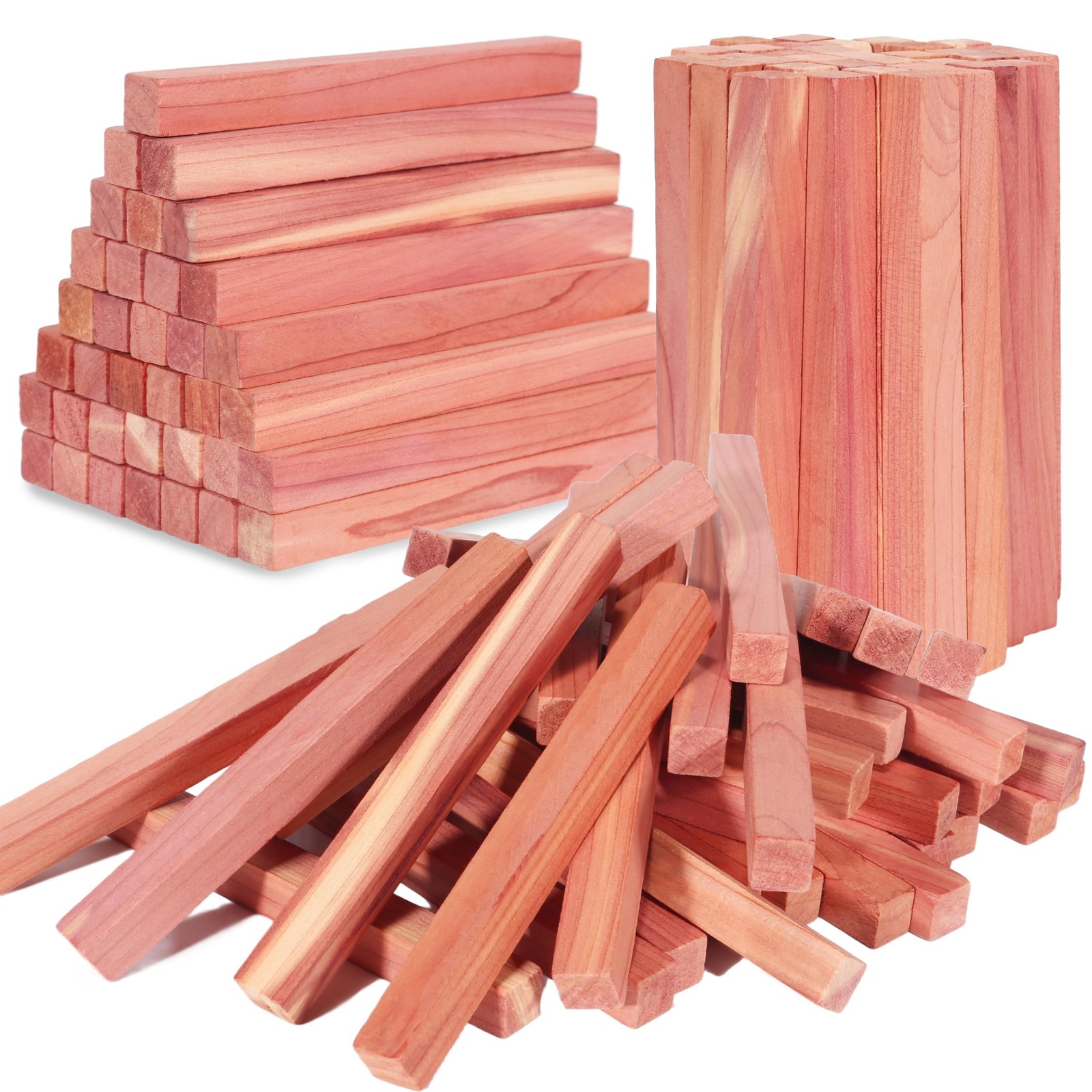 50PCS Cedar Blocks for Clothes Storage, 100% Aromatic Red Cedar Wood Sticks Chip gallery