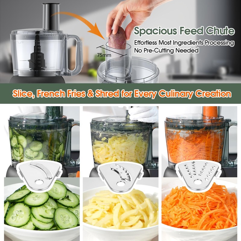 Food Processor and Blender Combo, 88 oz Food Chopper for Meat, Vegetable and ... gallery