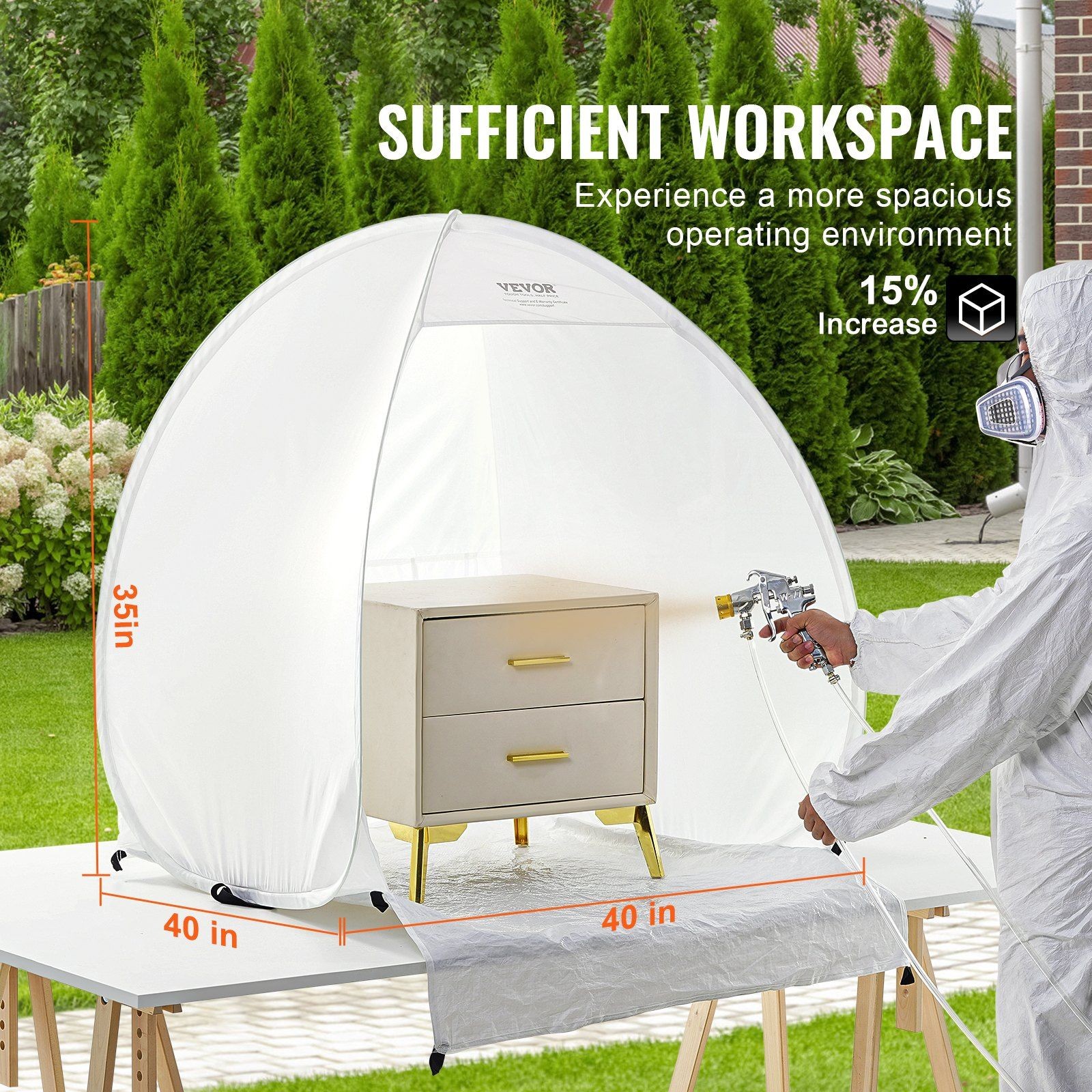 Quick-Deploy Spray Tent 40x35x40in – Foldable, Floor-Lined, Ventilated gallery