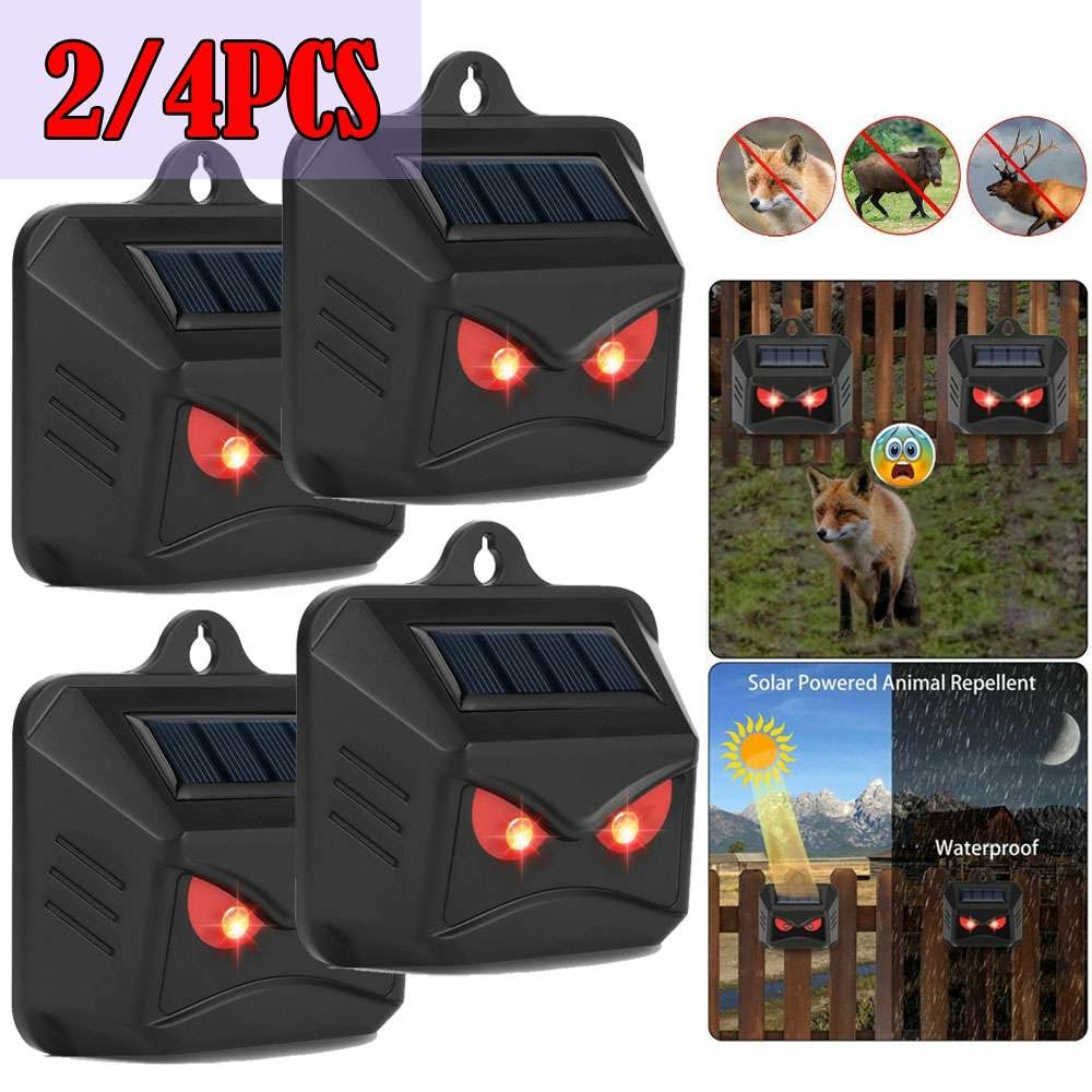 4pcs Solar Animal Repeller Wild Animal Skunk Deer Owl Deterrent For Garden Field gallery