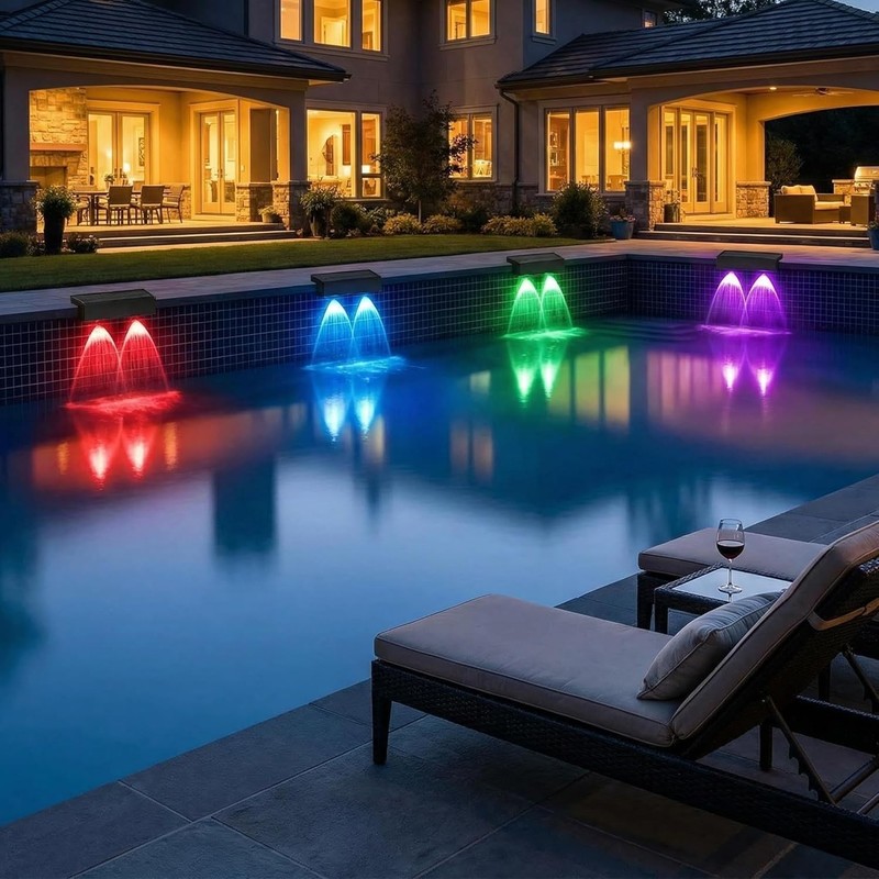 4 Pack Solar Pool Lights for above Ground Pools, Swimming Inground Pool LED Ligh gallery