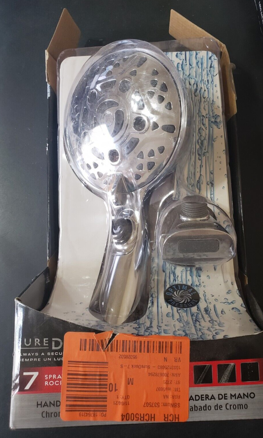 Delta SureDock 7-Spray Wall Mount Handheld H2Okinetic Shower Head in Chrome gallery