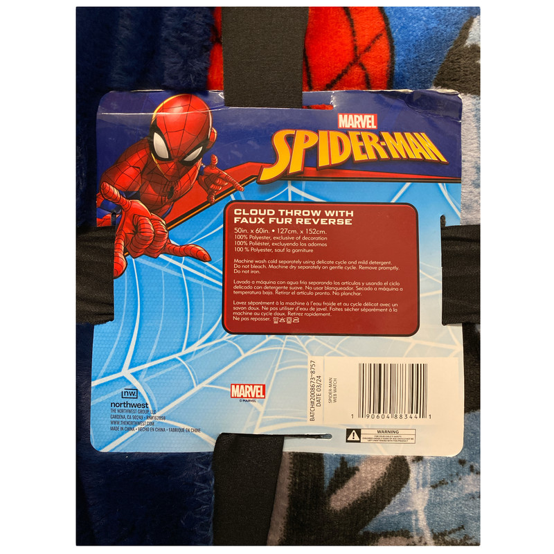 Marvel Spider-Man Fleece Cloud Throw with Faux Fur Reverse, 50" x 60" gallery