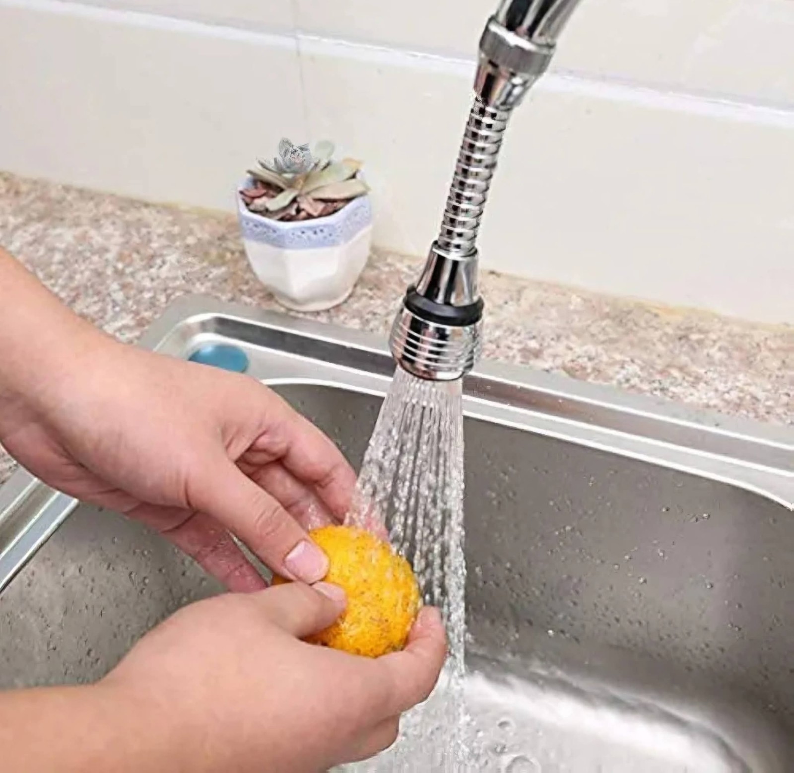 Flexible Faucet Sprayer Extender 360 Head Kitchen Sink Water Saving Tap Nozzle gallery