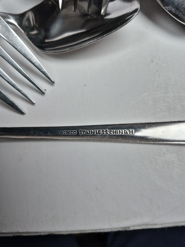 7 Lbs Mixed Stainless Silverware Farberware Rogers Winco & 2 Cake Servers gallery