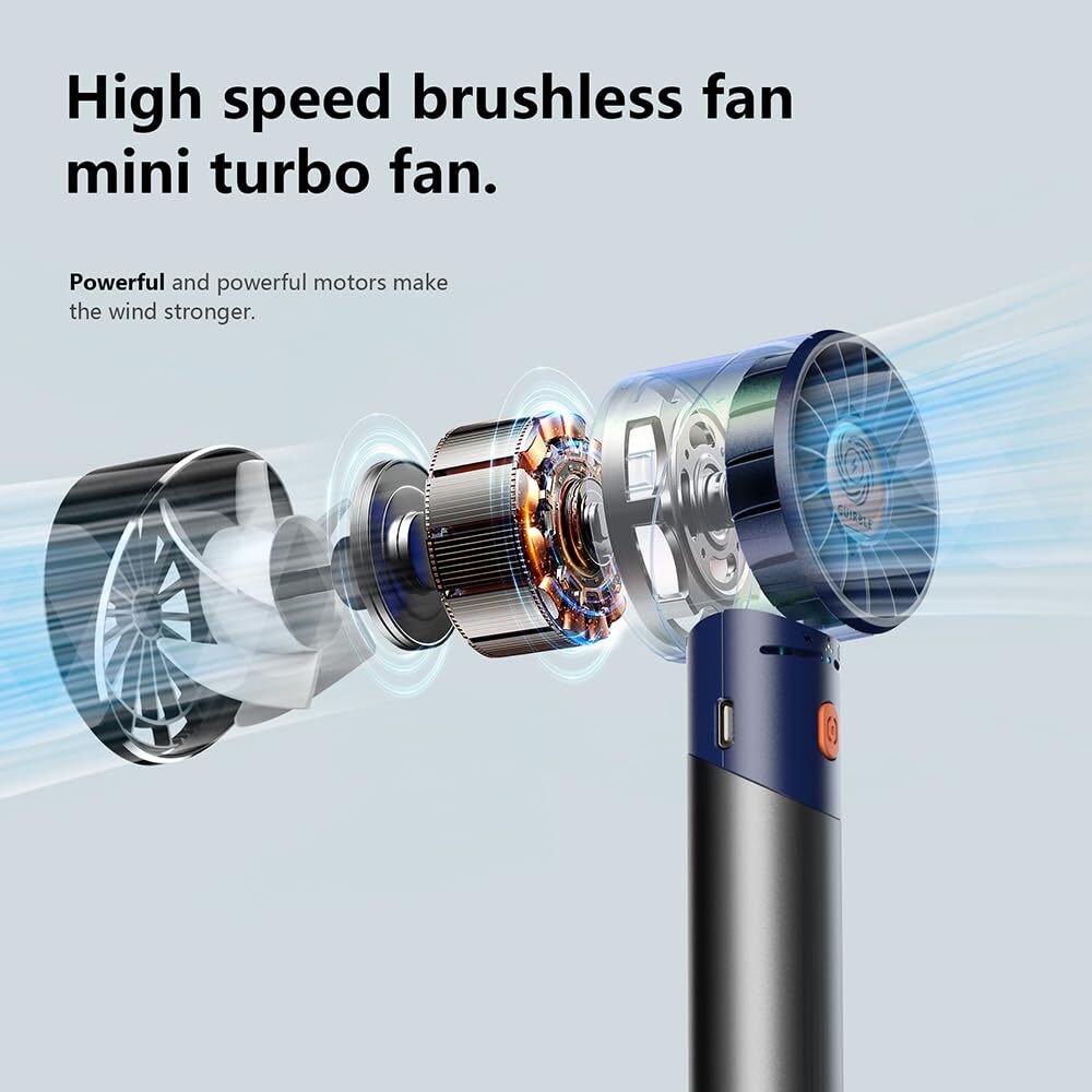Handheld FanPortable Turbo FanPowerful Personal Fan7000rpm High-Speed MotorBa... gallery