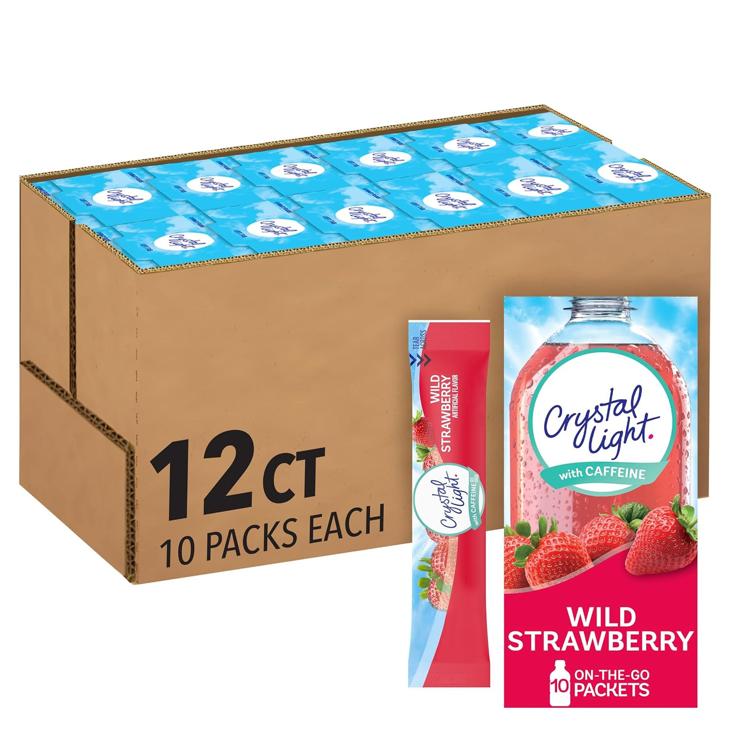 Crystal Light Sugar-Free Wild Strawberry On-The-Go Drink Mix 10 Count Pack of 12 gallery