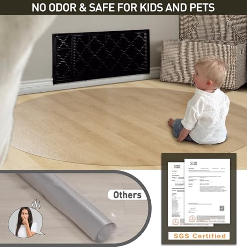 Clear Plastic Floor Mat for Under Dining Table, 4ft Round No Slip Waterproof gallery