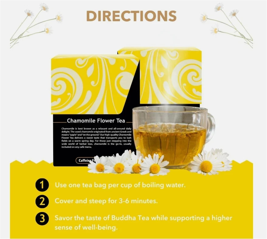 Buddha Teas Chamomile Flower Tea 18 Count Caffeine Free Organic Herbal Blend gallery