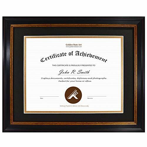 11x14 Diploma/Certificate Frame with Double Mat for 8.5x11 Document Real Glass gallery