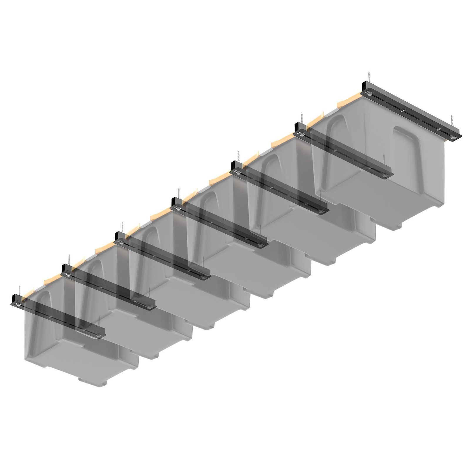 Ultrawall Overhead Garage Storage Rack, Heavy Duty 26"D x 3"W x 2"H, black gallery