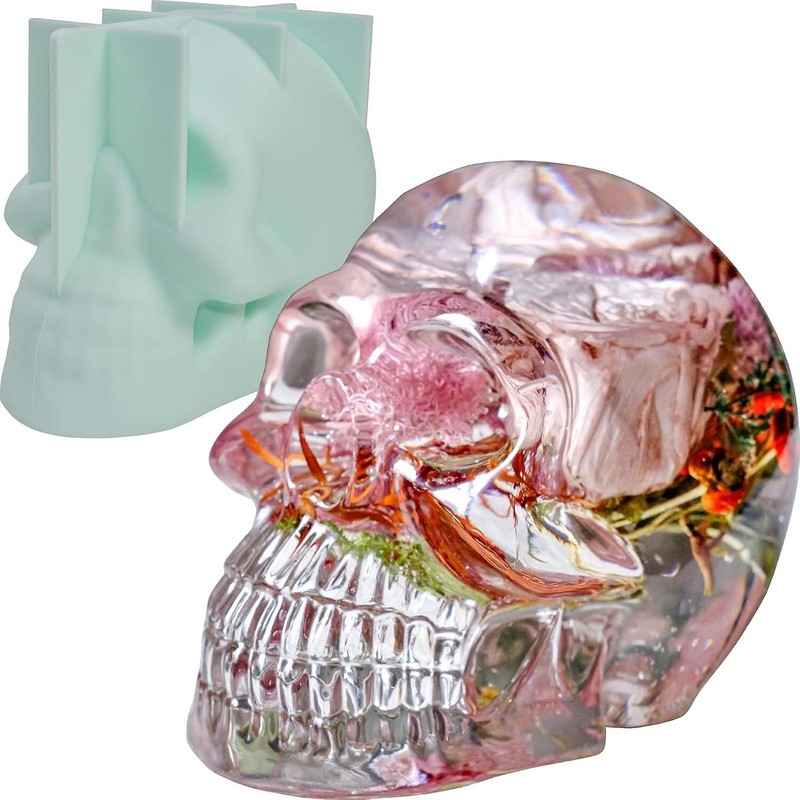 Silicone Skull Mold 3D Extra Large for Epoxy Resin Crafts Home Decor Halloween gallery