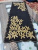 Handcrafted Beaded Table Runner Gold 36 Centerpiece Gold Floral Black 13 gallery