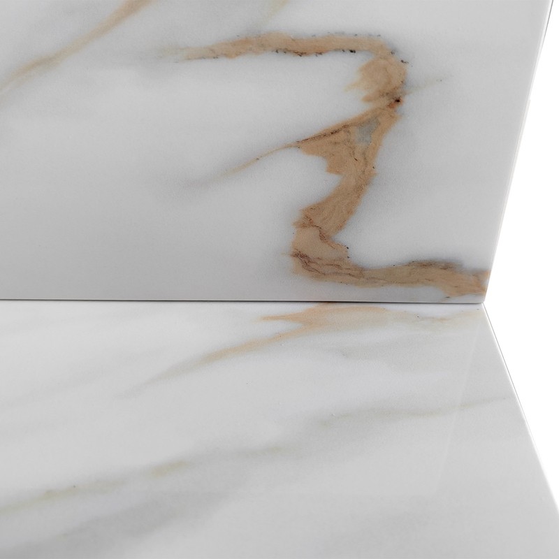 22" Sidesplash Vanity Top 4" Backsplash Carrara White Veins gallery