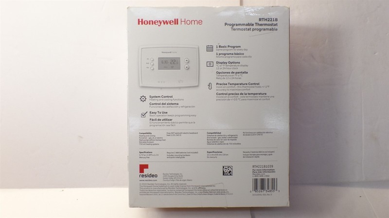 HONEYWELL RTH221B 1-WEEK PROGRAMMABLE THERMOSTAT WITH DIGITAL DISPLAY gallery