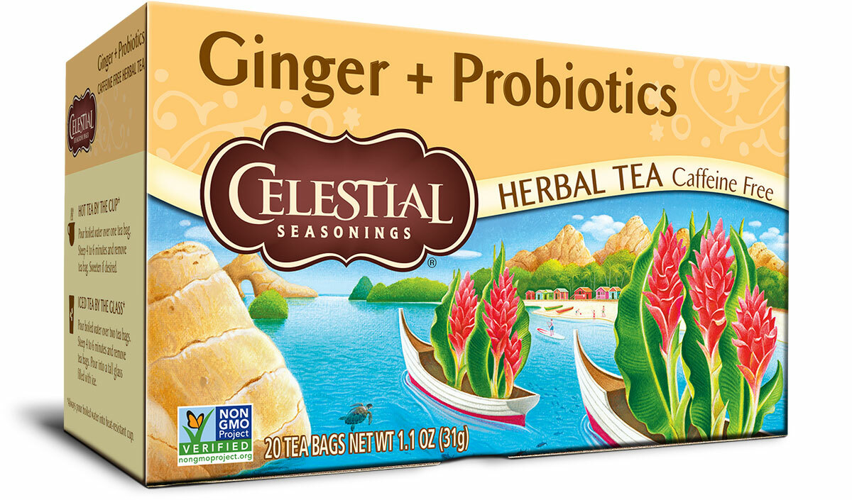 Celestial Seasonings Ginger + Probiotics Herbal Tea - 20 tea bags gallery
