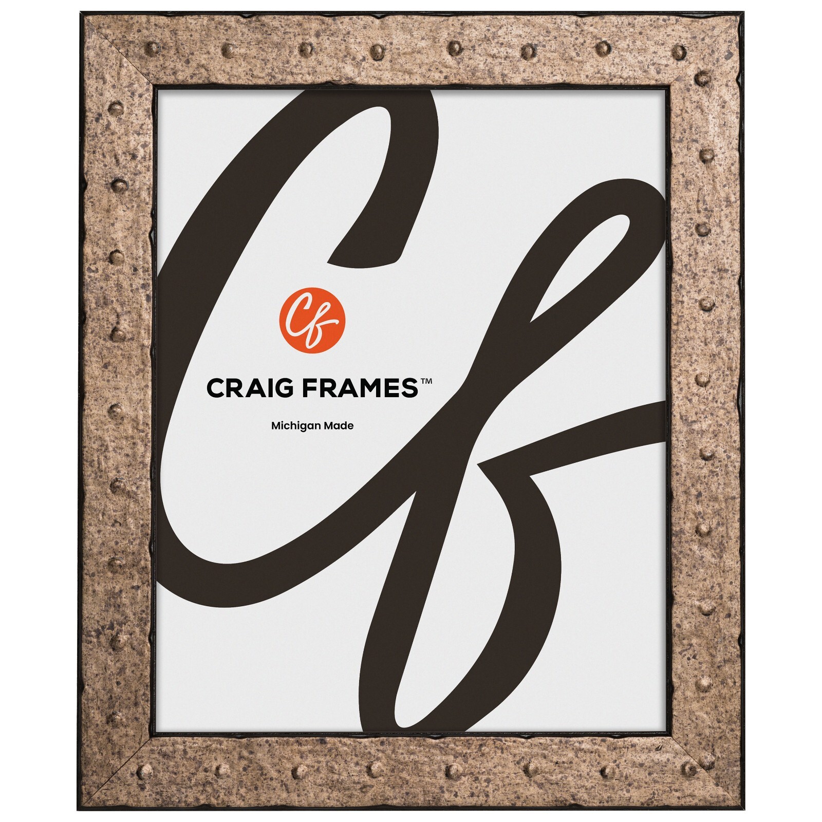 Craig Frames Rivet, 1.25 Inches Wide Pitted Steel Picture Frame gallery
