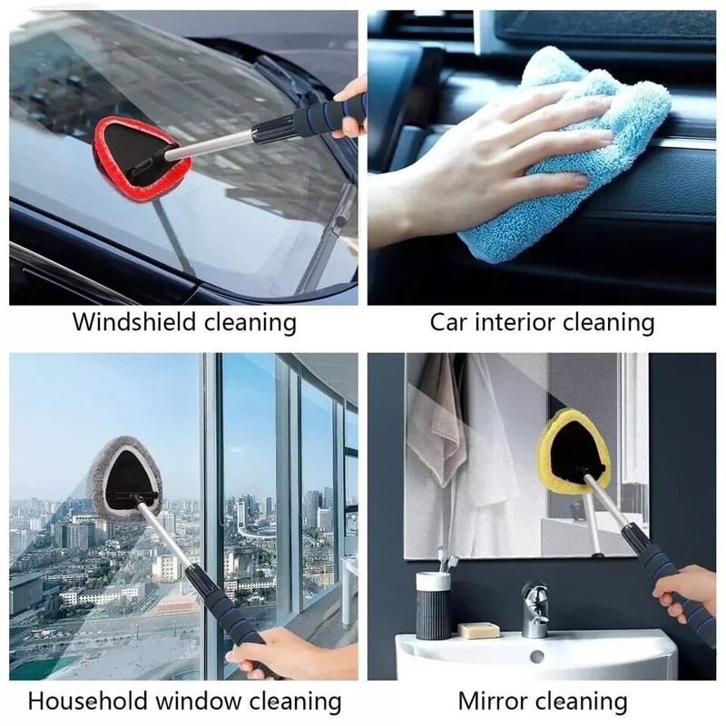Windshield Cleaning Tool Kit Car Window Glass Wiper Cleaner Brush Pad Extendable gallery