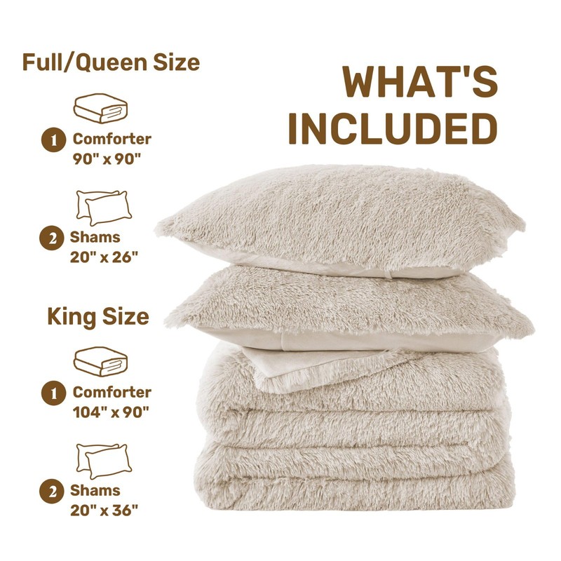 3PCS Winter Extra Warm Comforter Sets Antistatic, Cozy Pile Shaggy Plush Blanket gallery