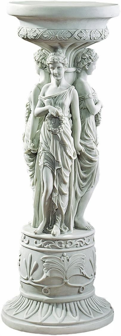 Neoclassical Pedestal Column Plant Stand Antique Stone Garden Decor Sculpture gallery