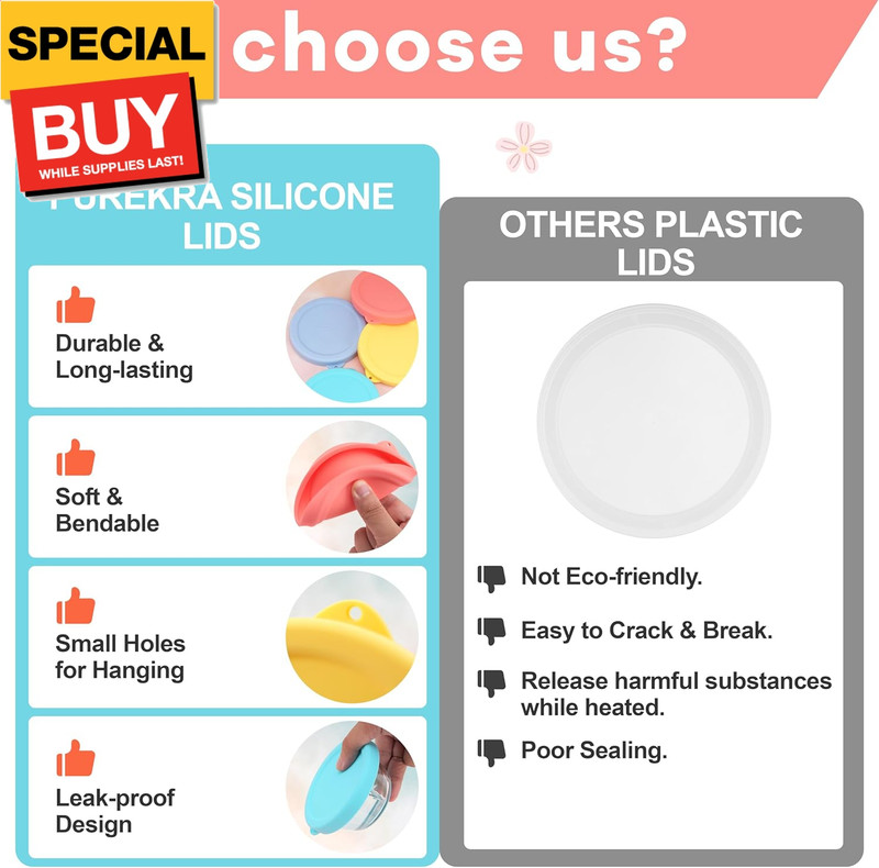 4 PCS Silicone Replacement Lids for Pyrex and Anchor Hocking Glass Custard Cups gallery