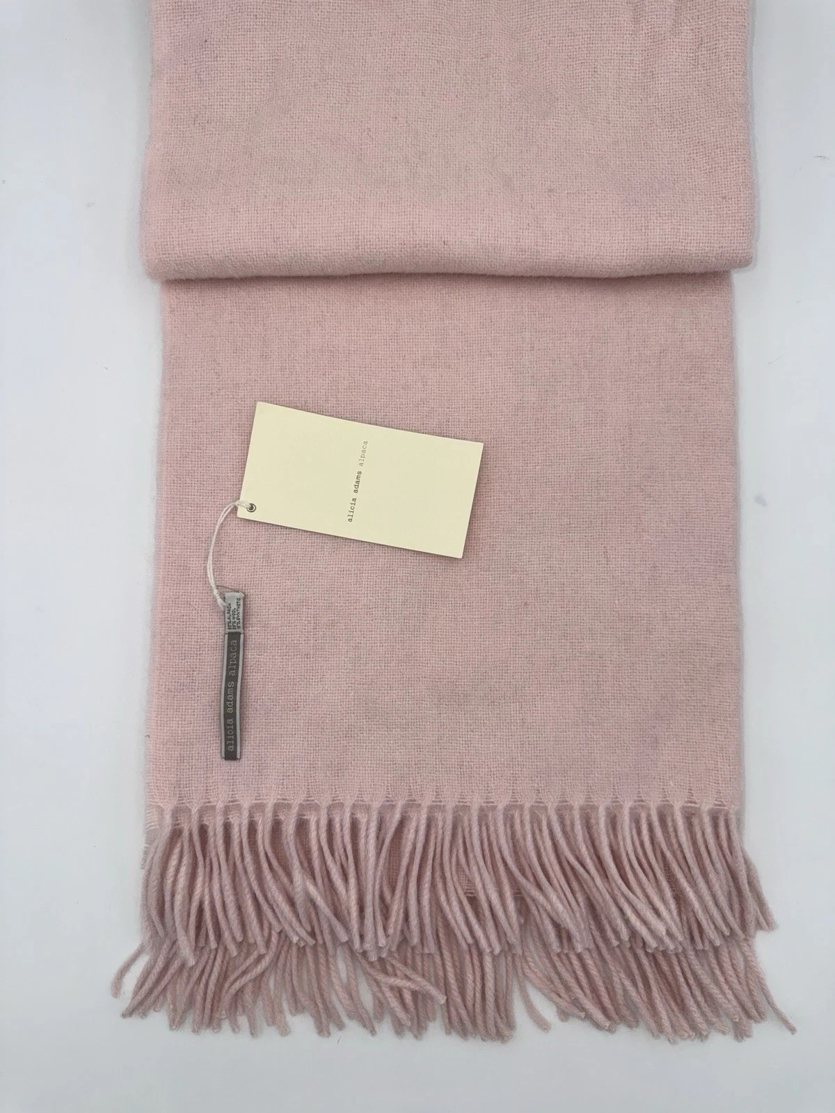 Alicia Adams Alpaca Patmos Throw Blanket Fringe English Rose Peru; NWT gallery