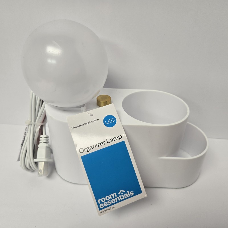 NEW Orb Light Organizer- Touch Table Lamp - Room Essentials™ Clean White gallery