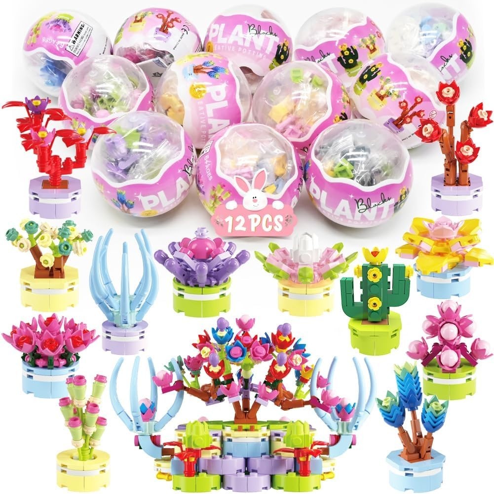 12Pcs PreFilled Easter Eggs with Plant Building Blocks, Surprise Eggs Succulents gallery