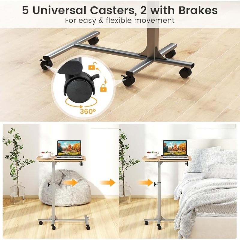 Adjustable Height Mobile Stand Desk Rolling Laptop Cart Sit to Stand Workstation gallery