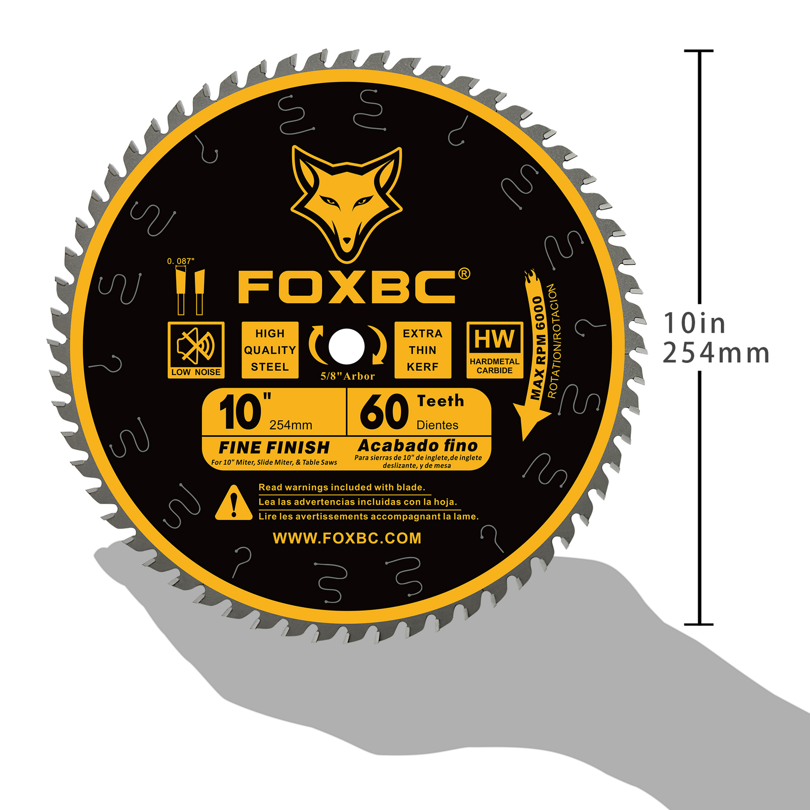 10-Inch 60-Tooth Miter/Table Saw Blades Thin Kerf Fine Finish Crosscut Blade gallery