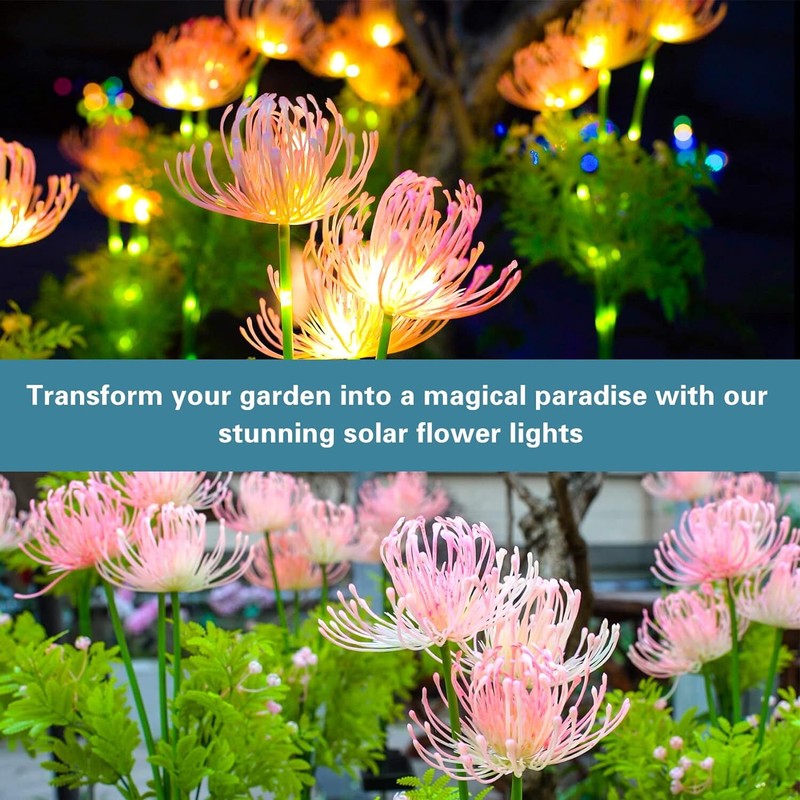 LED Solar Garden Firefly Lights Outdoor Waterproof Swaying Lamp Landscape Decor gallery