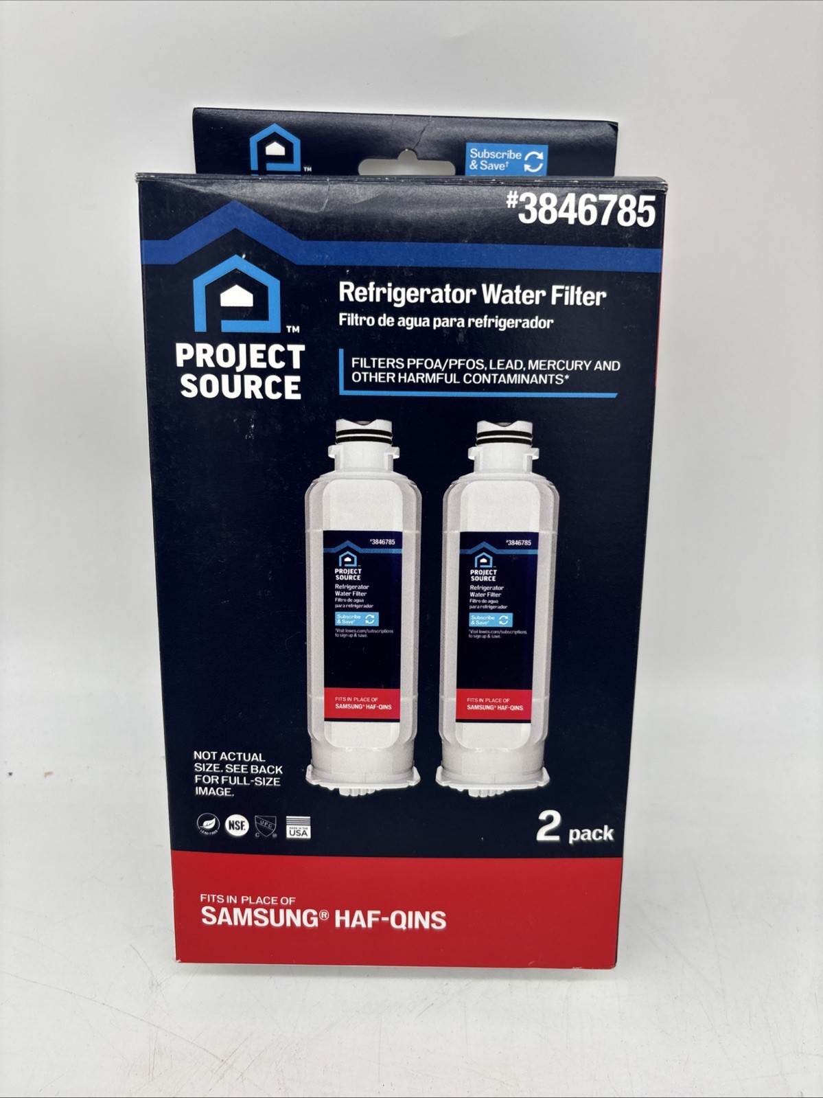 New Project Source Samsung HAF-QINS 3846785 Refrigerator Water Filter 2 Pack QTY gallery