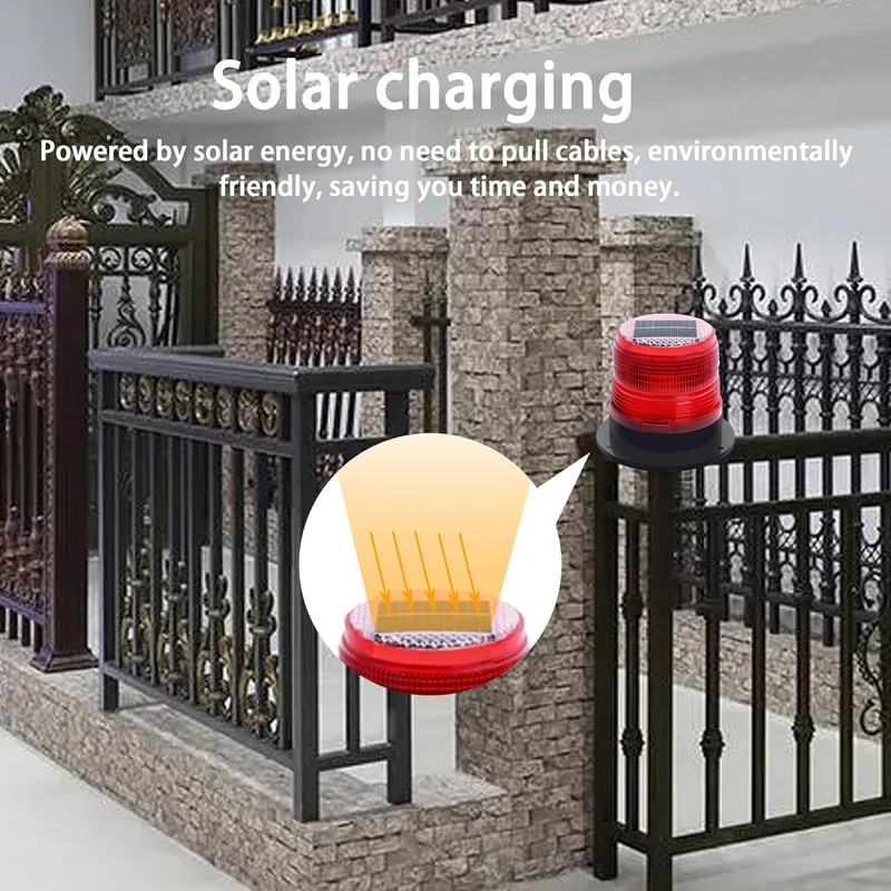 Solar Strobe Warning Light: Strong Magnetic Base Waterproof Traffic Light,Solar gallery