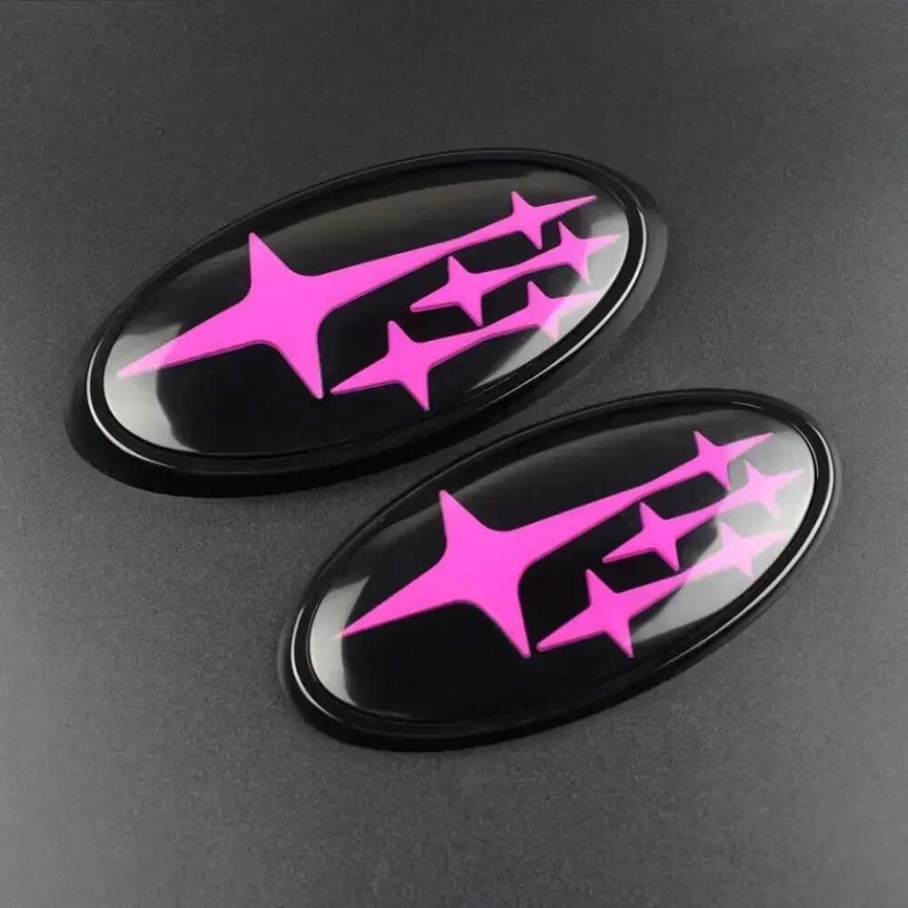 2Pcs Acrylic Car Front Rear Logo Emblem Sticker For Subaru STI XV Impreza BRZ WR gallery