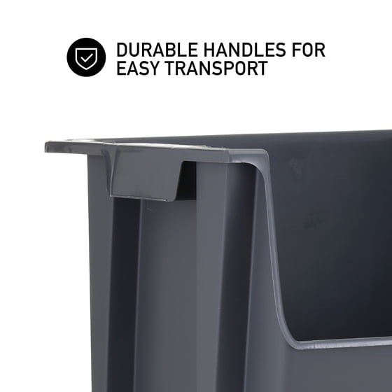2PACK Mighty Tuff Large Nesting Stack Storage Bin, All, Plastic, Gray gallery