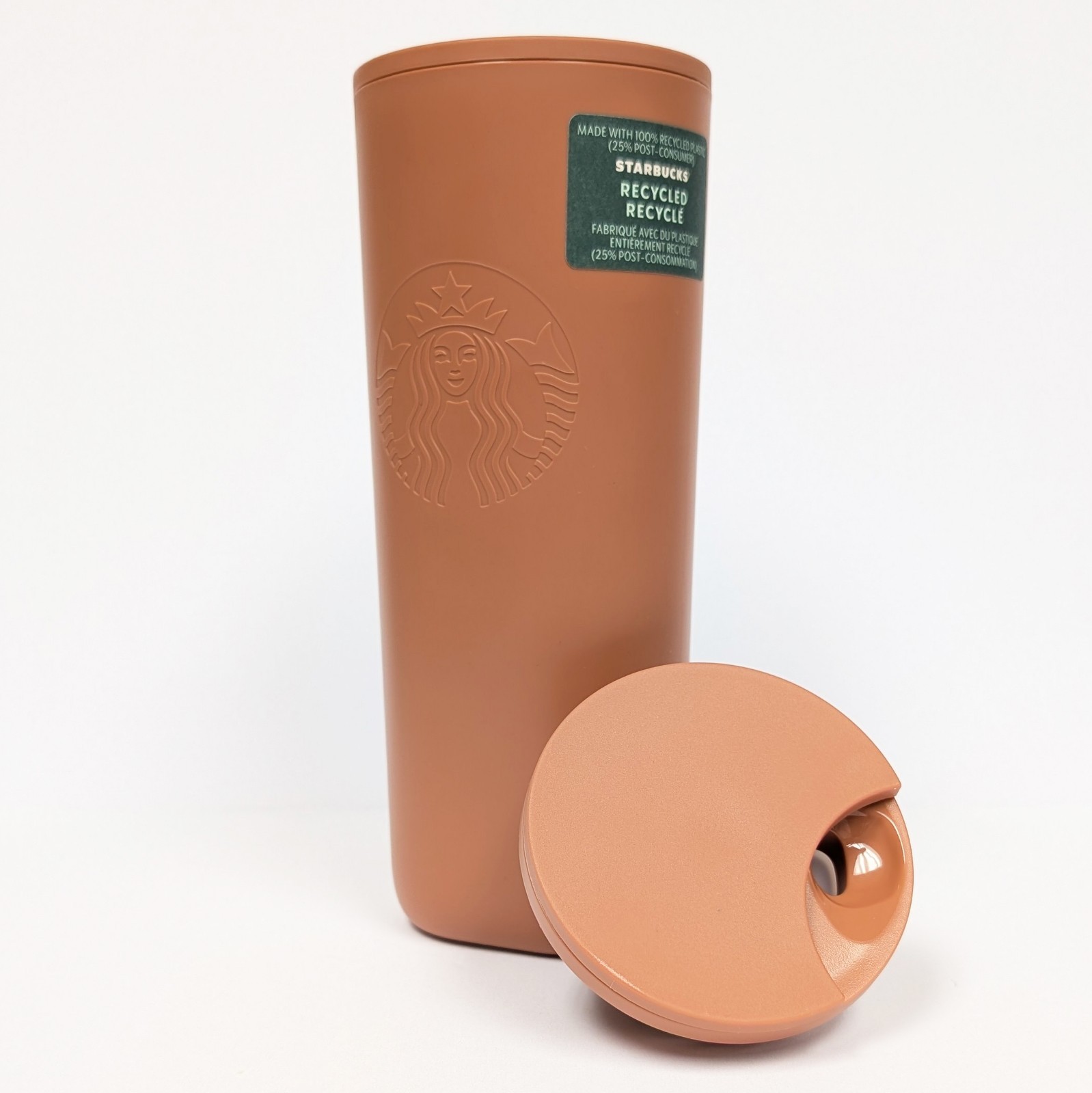 Starbucks Recycled Terracotta Plastic Hot Tumbler, 16 fl oz Triangular Bottom gallery