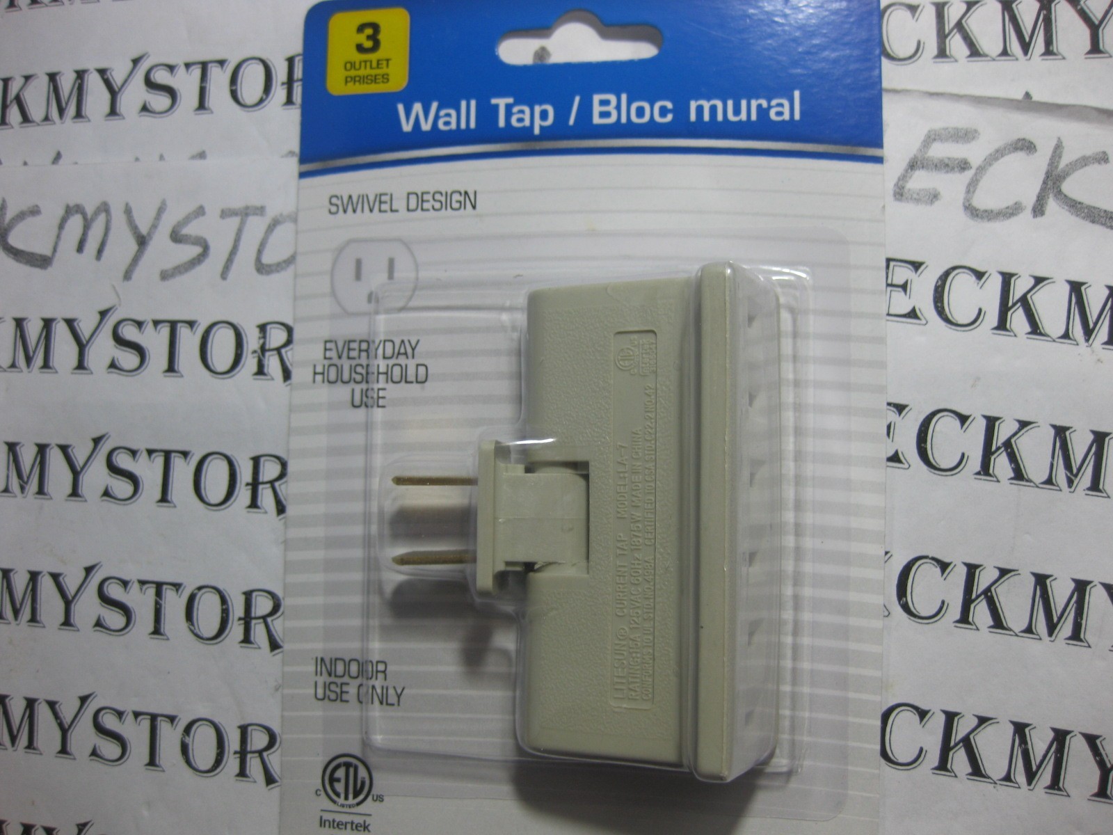 INTERTEK 3 Outlet Swivel Adaptor Keeps Cords Close To The Wall Behind Furniture gallery