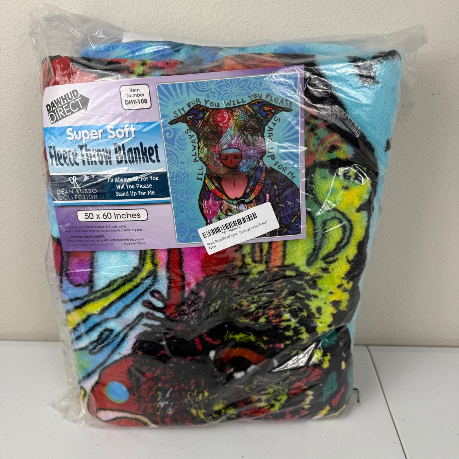 Dawhud Direct Dean Russo Collection 50x60 in Pitbull Fleece Throw Blanket NEW gallery