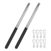 2-Pack Telescopic Handheld Flagpoles, 5.2ft/1.6m Stainless Steel Pole [Black] gallery