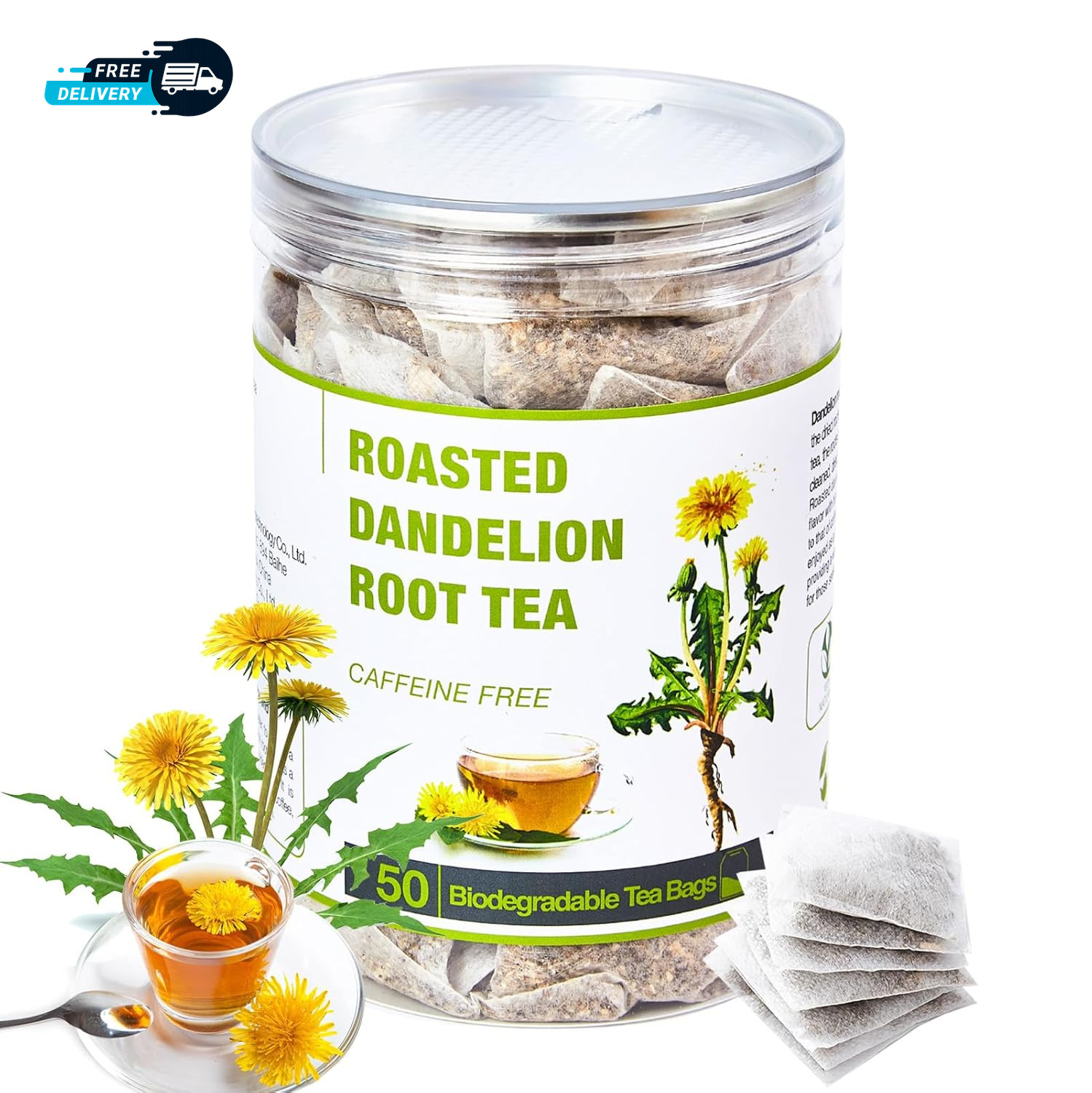 50 Bags Roasted Dandelion Root Tea Bags 2.5/Bags Natural Dried Dandelion Root gallery