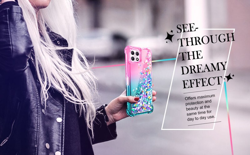For T-Mobile Revvl 7 / 7 Pro 5G Case Liquid Glitter Phone Cover + Tempered Glass gallery